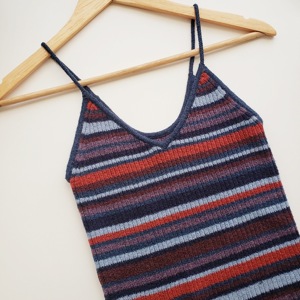 AEO Striped Ribbed Knit V-Neck Sweater Cami